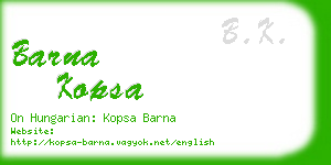 barna kopsa business card